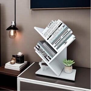 Modern White Geometric Book Holder